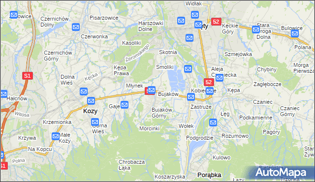 mapa Bujaków, Bujaków na mapie Targeo