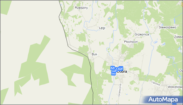 mapa Buk gmina Dobra (Szczecińska), Buk gmina Dobra (Szczecińska) na mapie Targeo