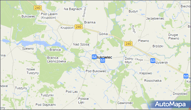 mapa Bukowiec powiat świecki, Bukowiec powiat świecki na mapie Targeo