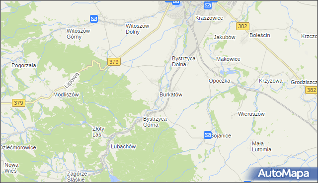 mapa Burkatów, Burkatów na mapie Targeo