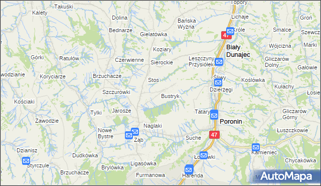 mapa Bustryk, Bustryk na mapie Targeo