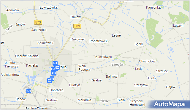 mapa Buszkówek, Buszkówek na mapie Targeo