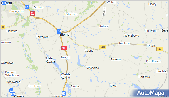 mapa Cepno, Cepno na mapie Targeo