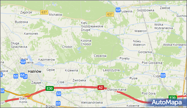 mapa Cezarów, Cezarów na mapie Targeo