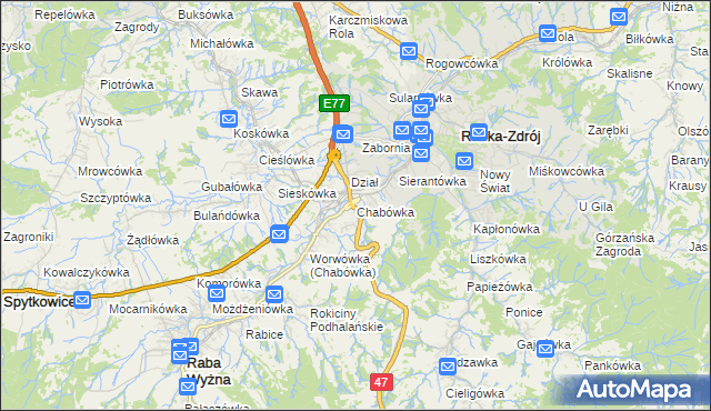 mapa Chabówka, Chabówka na mapie Targeo