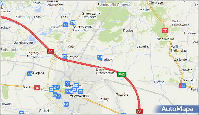 mapa Chałupki gmina Przeworsk, Chałupki gmina Przeworsk na mapie Targeo