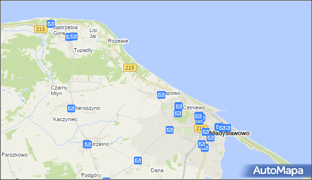 mapa Chłapowo gmina Władysławowo, Chłapowo gmina Władysławowo na mapie Targeo