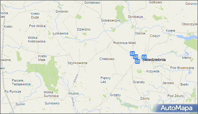 mapa Chlebowo gmina Świedziebnia, Chlebowo gmina Świedziebnia na mapie Targeo