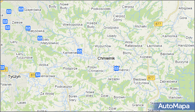 mapa Chmielnik powiat rzeszowski, Chmielnik powiat rzeszowski na mapie Targeo