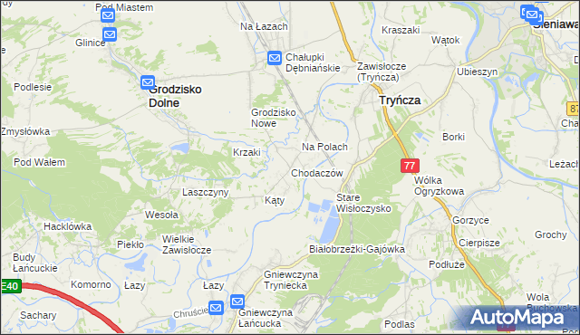 mapa Chodaczów, Chodaczów na mapie Targeo