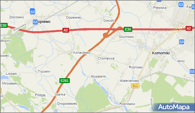 mapa Chomęcice, Chomęcice na mapie Targeo