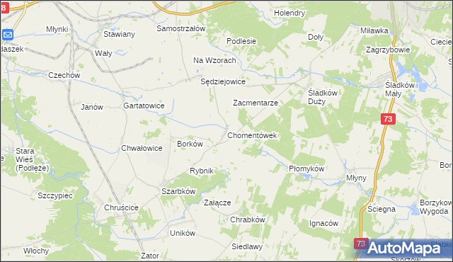 mapa Chomentówek, Chomentówek na mapie Targeo