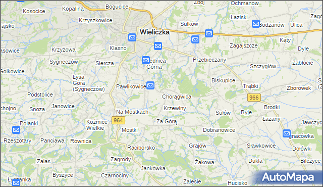 mapa Chorągwica, Chorągwica na mapie Targeo