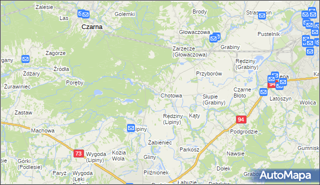 mapa Chotowa, Chotowa na mapie Targeo