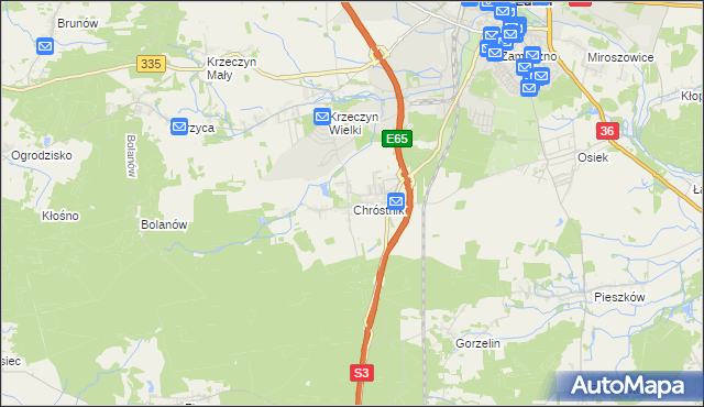mapa Chróstnik, Chróstnik na mapie Targeo
