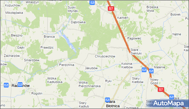 mapa Chruściechów gmina Stara Błotnica, Chruściechów gmina Stara Błotnica na mapie Targeo
