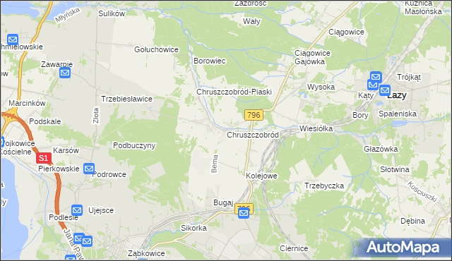 mapa Chruszczobród, Chruszczobród na mapie Targeo