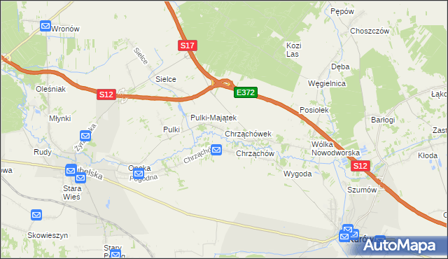 mapa Chrząchówek, Chrząchówek na mapie Targeo