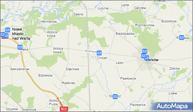 mapa Chrzan, Chrzan na mapie Targeo