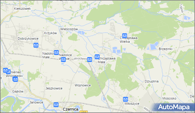 mapa Chrząstawa Mała, Chrząstawa Mała na mapie Targeo