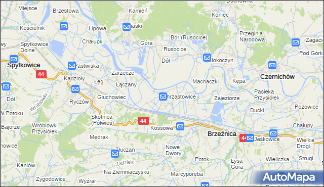 mapa Chrząstowice gmina Brzeźnica, Chrząstowice gmina Brzeźnica na mapie Targeo