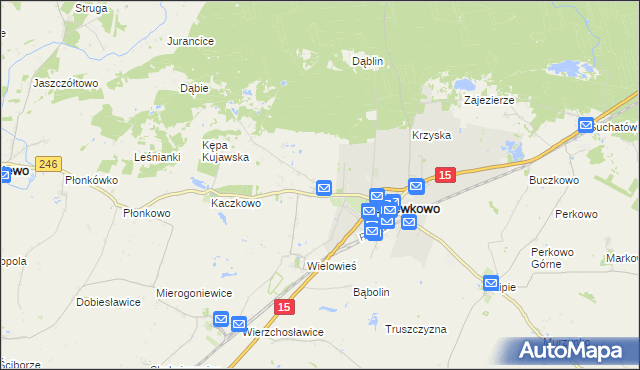 mapa Chrząstowo gmina Gniewkowo, Chrząstowo gmina Gniewkowo na mapie Targeo