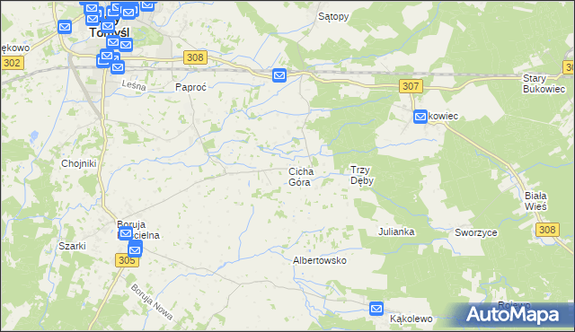 mapa Cicha Góra, Cicha Góra na mapie Targeo