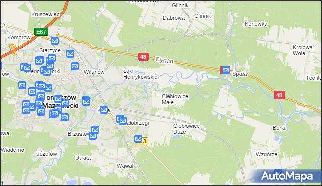 mapa Ciebłowice Małe, Ciebłowice Małe na mapie Targeo