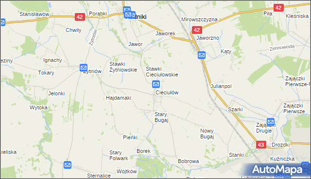 mapa Cieciułów, Cieciułów na mapie Targeo