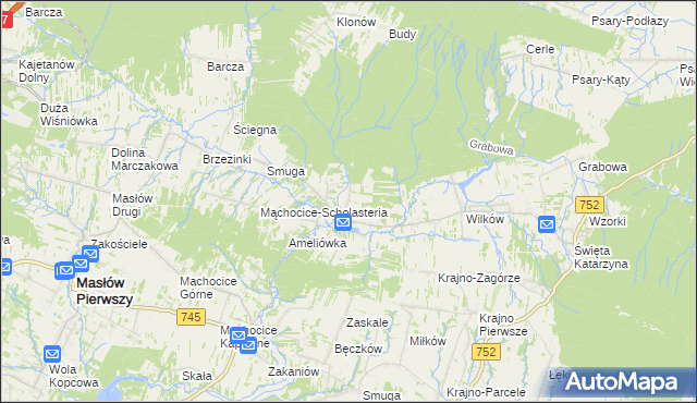 mapa Ciekoty, Ciekoty na mapie Targeo