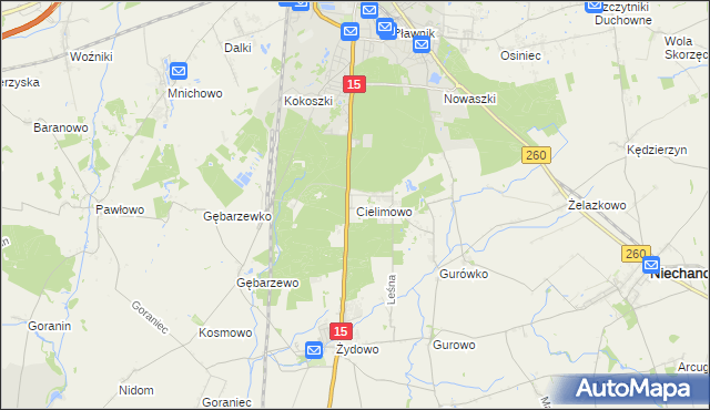 mapa Cielimowo, Cielimowo na mapie Targeo