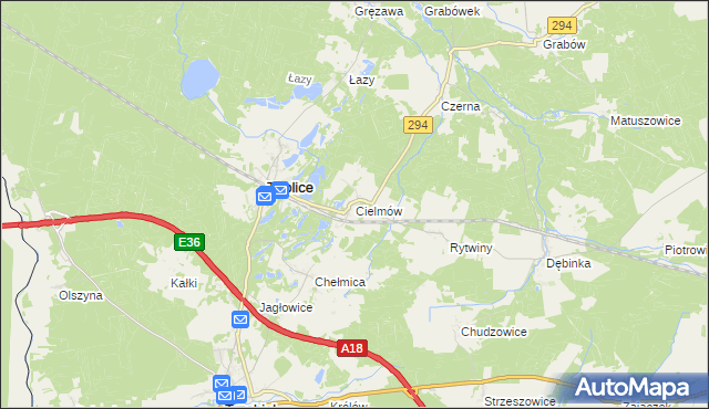 mapa Cielmów, Cielmów na mapie Targeo
