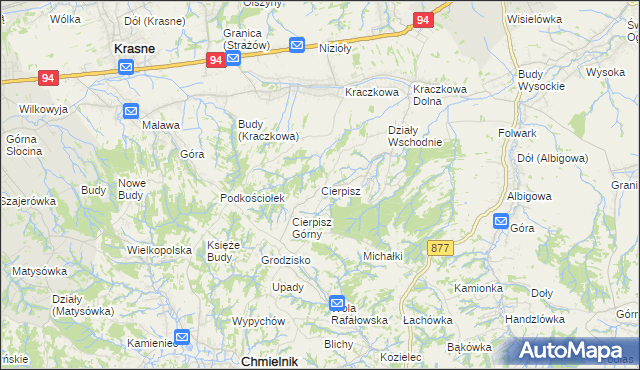 mapa Cierpisz gmina Łańcut, Cierpisz gmina Łańcut na mapie Targeo