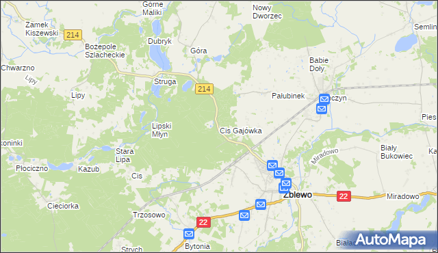 mapa Cis Gajówka, Cis Gajówka na mapie Targeo