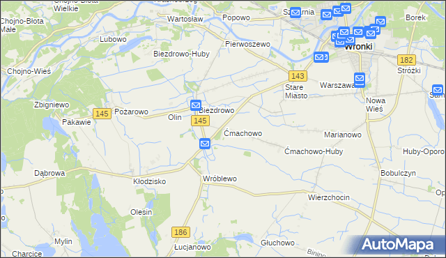 mapa Ćmachowo, Ćmachowo na mapie Targeo
