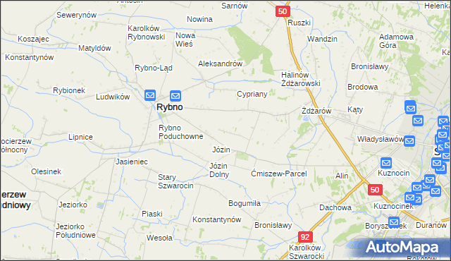mapa Ćmiszew Rybnowski, Ćmiszew Rybnowski na mapie Targeo