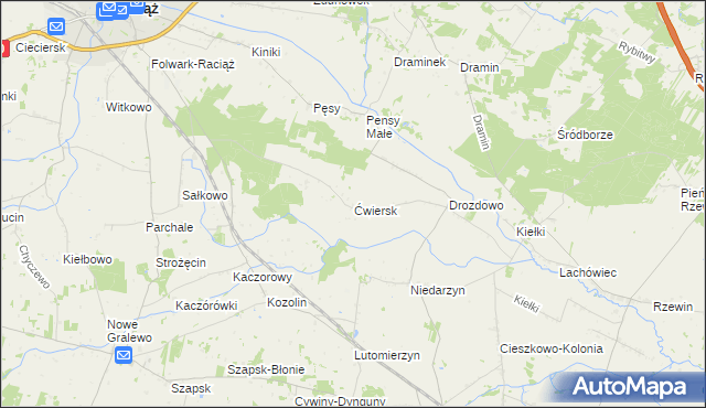 mapa Ćwiersk, Ćwiersk na mapie Targeo