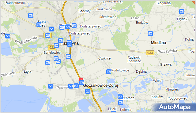 mapa Ćwiklice, Ćwiklice na mapie Targeo