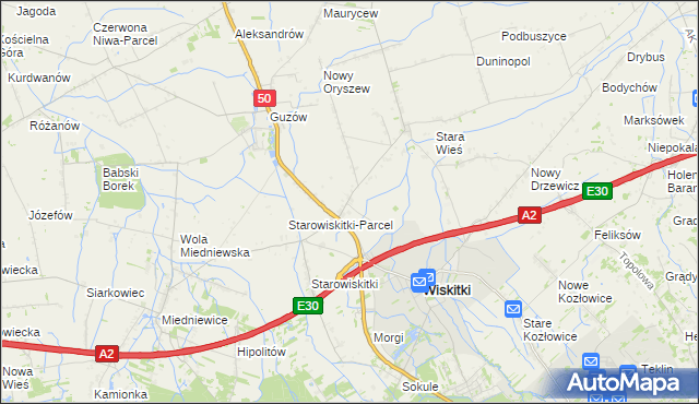 mapa Cyganka gmina Wiskitki, Cyganka gmina Wiskitki na mapie Targeo