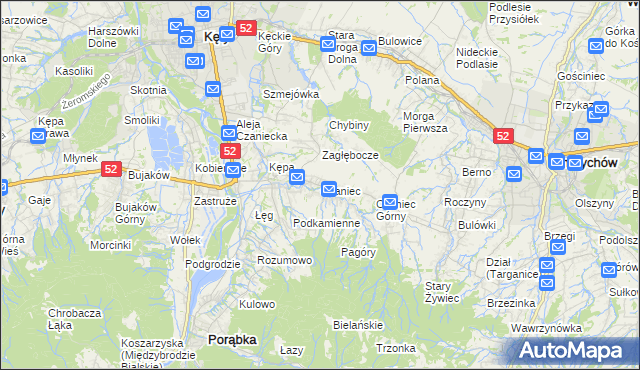 mapa Czaniec, Czaniec na mapie Targeo