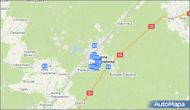 mapa Czarna Białostocka, Czarna Białostocka na mapie Targeo