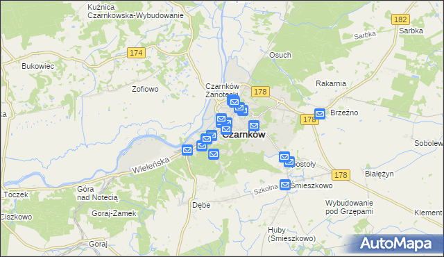 mapa Czarnków, Czarnków na mapie Targeo