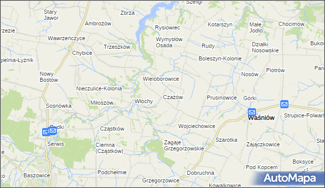 mapa Czażów, Czażów na mapie Targeo