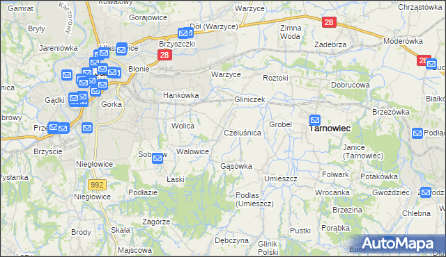 mapa Czeluśnica, Czeluśnica na mapie Targeo