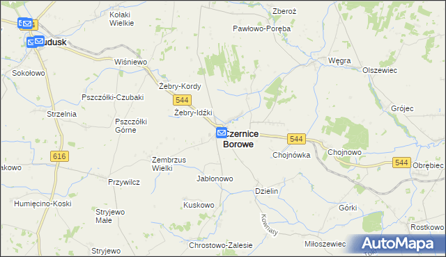 mapa Czernice Borowe, Czernice Borowe na mapie Targeo