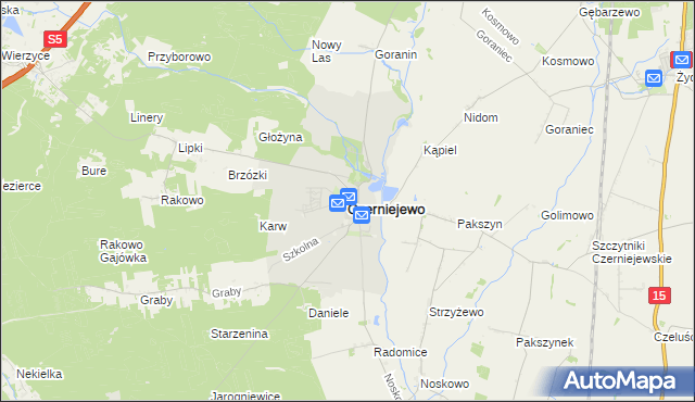 mapa Czerniejewo, Czerniejewo na mapie Targeo