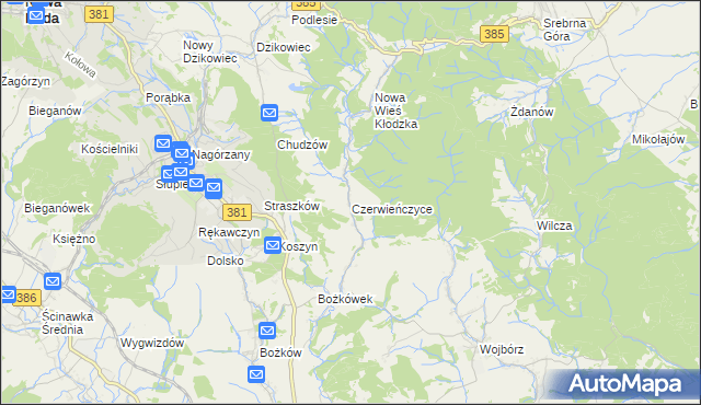 mapa Czerwieńczyce, Czerwieńczyce na mapie Targeo