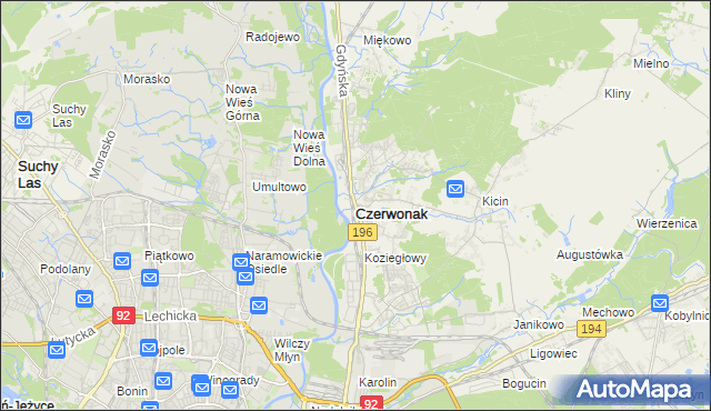 mapa Czerwonak, Czerwonak na mapie Targeo