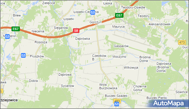 mapa Czestków-Osiedle, Czestków-Osiedle na mapie Targeo