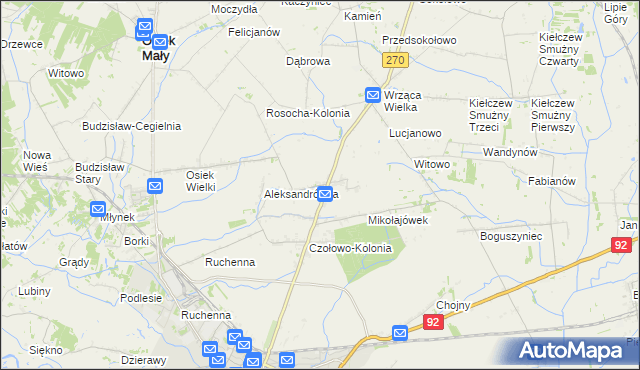 mapa Czołowo gmina Koło, Czołowo gmina Koło na mapie Targeo